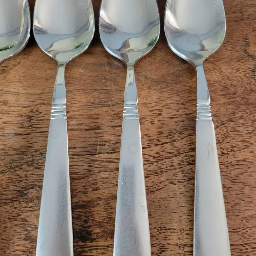 Lot of 8 Oneida 18/8 OHS345 Pattern Tablespoons Frosted Handle
